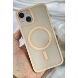 iPhone 14 ve 15 Plus Uyumlu - Yükseltilmiş Kamera Korumalı Buzlu Sararmaz Kablosuz Magsafe Özellikli Vio Kılıf - iPhone 14 Plus - Pink