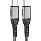 iPhone 15 / 15 Plus / 16 / 16 Plus Uyumlu 120W Örgülü Typec Hızlı Şarj kablosu - Gri