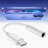 İphone 15-16-17 Serisi Uyumlu Type-C Kulaklık Çevirici Dönüştürücü Aparatı Aux Dönüştürücüsü Beyaz
