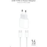 iPhone 15 16 Pro Promax Uyumlu Modelleriyle Uyumlu Kablolu Set 35W Pd Akıllı Çip Hızlı Şarj Aleti - 30W Beyaz