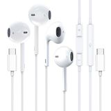 iPhone 15 için 2'li Paket USB C Kulaklık, USB C Tipi Kulaklıklar iPhone 15 Pro/Pro Max, iPad Pro, Çoğu USB C Jack Cihazı ile Uyumlu Mikrofon ve Ses Kontrollü Kablolu Kulak İçi Kulaklıklar