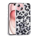 iPhone 15 İle Uyumlu Kılıf Desenli Mep Kapak Gri Leopar