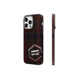 iPhone 15 İle Uyumlu Pro Kılıf Ekose Desenli Youngkit Gezhi Serisi Kapak Kırmızı