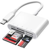 iPhone 15 iPad Mac için USB C SD kart okuyucu, xdgeLoad Tip C Hafıza Kartı Adaptörü, 5 Yuvalı SD MicroSD CF XD MS Destekler, MacBook Air/Pro Samsung Galaxy S10/S9 ve Daha Fazlası Tak ve Çalıştır ile