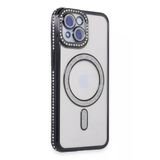İphone 15 Kılıf Joke Simli Magneticsafe Kılıf - Siyah