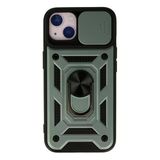 İphone 15 Kılıf Pars Lens Yüzüklü Silikon - Yeşil