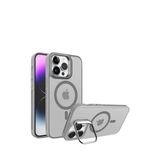 İphone 15 Metal Bracket Gri Magsafe Mat Plastik Kılıf