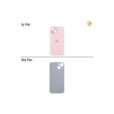 İphone 15 Pembe Renk Arka Kapak Arka Cam Batarya Kapağı Lazer Kesim Kapak Pil Kapağı