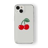 iPhone 15 Plus ile Uyumlu Cherry Tasarım Baskılı Şeffaf Kılıf 2