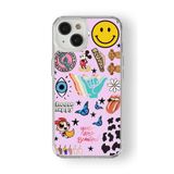 iPhone 15 Plus ile Uyumlu Choose Happy Tasarım Baskılı Şeffaf Kılıf