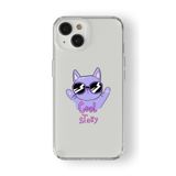iPhone 15 Plus ile Uyumlu Cool Cat Tasarım Baskılı Şeffaf Kılıf