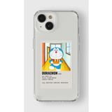 Iphone 15 Plus ile Uyumlu Doraemon Minimalist Poster Tasarım Baskılı Şeffaf Kılıf