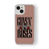 iPhone 15 Plus ile Uyumlu Guns'n Roses Tasarım Baskılı Şeffaf Kılıf