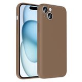 iPhone 15 Plus İle Uyumlu Kılıf Kamera Korumalı Kartlık Hazneli Vitra Kapak Kahverengi