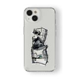 iPhone 15 Plus ile Uyumlu Kırışık Dolar Tasarım Baskılı Şeffaf Kılıf