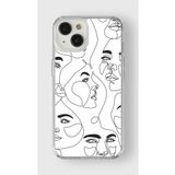 Iphone 15 Plus ile Uyumlu Line Art Tasarım Baskılı Şeffaf Kılıf 3