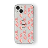 iPhone 15 Plus ile Uyumlu Live Laugh Love Tasarım Baskılı Şeffaf Kılıf