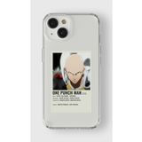 Iphone 15 Plus ile Uyumlu One Punch Man Minimalist Poster Tasarım Baskılı Şeffaf Kılıf