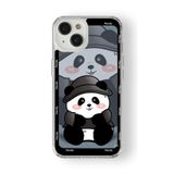 iPhone 15 Plus ile Uyumlu Panda Tasarım Baskılı Şeffaf Kılıf