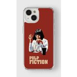 Iphone 15 Plus ile Uyumlu Pulp Fiction Tasarım Baskılı Şeffaf Kılıf 1
