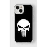 Iphone 15 Plus ile Uyumlu Punisher Tasarım Baskılı Şeffaf Kılıf