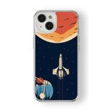 iPhone 15 Plus ile Uyumlu Space Tasarım Baskılı Şeffaf Kılıf