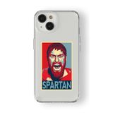 iPhone 15 Plus ile Uyumlu Spartan Tasarım Baskılı Şeffaf Kılıf