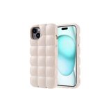 iPhone 15 Plus Kılıf Parlak Esnek Silikon Zore Dom Dom Kapak-Beyaz