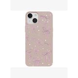 iPhone 15 Plus Pudra Ribbon Stars Kamera Korumalı Premium Renkli Silikon Kılıf
