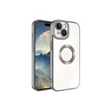 iPhone 15 Plus Uyumlu Logo Gösteren Arkası Şeffaf Kenarları Renkli Titanium Telefon Kılıfı