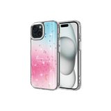 İphone 15 Plus Uyumlu Simli Desenli Parlak Zore Task Kılıf-Pembe