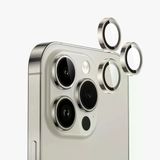 İphone 15 Pro / 15 Pro Max İle Uyumlu Mercek Lens Kamera Koruyucu Natural Titanium