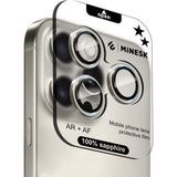 iPhone 15 Pro / 15 Pro Max ile Uyumlu Orijinal Safir Cam (%99.9 Saflıkta Gerçek Safir) Cihazın Kendi Lensleri ile Aynı Materyal Lens Koruyucu Kamera Camı (Titanyum)