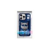 iPhone 15 Pro | 3D Gerçek Nakış İşlemeli Gözlük ve Fermuar Detaylı Kedi Desenli Silikon Kılıf 2.0