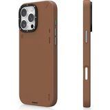 iPhone 15 Pro Kılıf Magsafe Özellikli Basit Mat Deri Desenli Youngkit Tech Fashion Serisi Kahverengi
