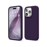 iPhone 15 Pro Max Derin Mor Silikon Kılıf Leke Tutmaz İçi Süet Silinebilir Kamera Yükseltili Kapak