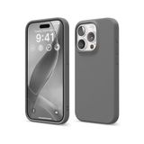 iPhone 15 Pro Max Gri Silikon Kılıf Leke Tutmaz İçi Süet Silinebilir Kamera Yükseltili Kapak