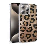 iPhone 15 Pro Max İle Uyumlu Kılıf Desenli Mep Kapak Gold Leopar