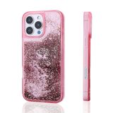 iPhone 15 Pro Max İle Uyumlu Kılıf Sıvılı Simli Şeffaf Arka Yüzey Keto Silikon Kapak