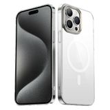 iPhone 15 Pro Max İle Uyumlu Kılıf Wireless Şarj Özellikli Şeffaf G-Glass Kapak İle Uyumlu Kılıf
