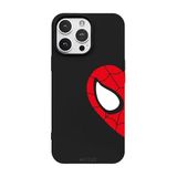 iPhone 15 Pro Max İle Uyumlu Siyah Heart Spider-Man Desenli Silikon Kılıf