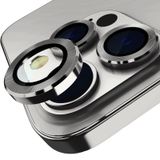 iPhone 15 Pro Max İle Uyumlu ve iPhone 15 Pro Safir Kamera Lens Koruyucu uygulama aparatlı koyu gri