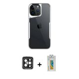 iPhone 15 Pro Max Kılıf Akış Çizgi Koleksiyonu - Siyah Polymer Nano Ekran Koruyucu + Siyah PVD