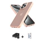 iPhone 15 Pro Max Kılıf Atlas Form - Siyah Bilvis 0.18mm Plus Cam Ekran Koruyucu + Gümüş Raze M