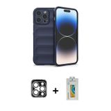 iPhone 15 Pro Max Kılıf Atlas Koleksiyonu - Siyah Polymer Nano Ekran Koruyucu + Gümüş PVD Metal
