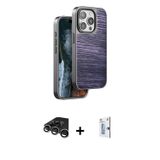 iPhone 15 Pro Max Kılıf Atlas Minimal Özel Seri - Siyah Bilvis 0.18mm Plus Cam Ekran Koruyucu +