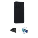 iPhone 15 Pro Max Kılıf Atlas Minimal Prime - Siyah 3D Antistatik Seramik Nano Ekran Koruyucu +