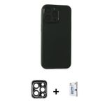 iPhone 15 Pro Max Kılıf Atlas Minimal Prime - Siyah Bilvis 0.18mm Plus Cam Ekran Koruyucu + Lac