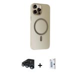 iPhone 15 Pro Max Kılıf Çekirdek Modern Prime - Siyah Bilvis 0.18mm Plus Cam Ekran Koruyucu + L