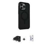 iPhone 15 Pro Max Kılıf Çekirdek Yansıma Prime - Siyah Bilvis 0.18mm Plus Cam Ekran Koruyucu +